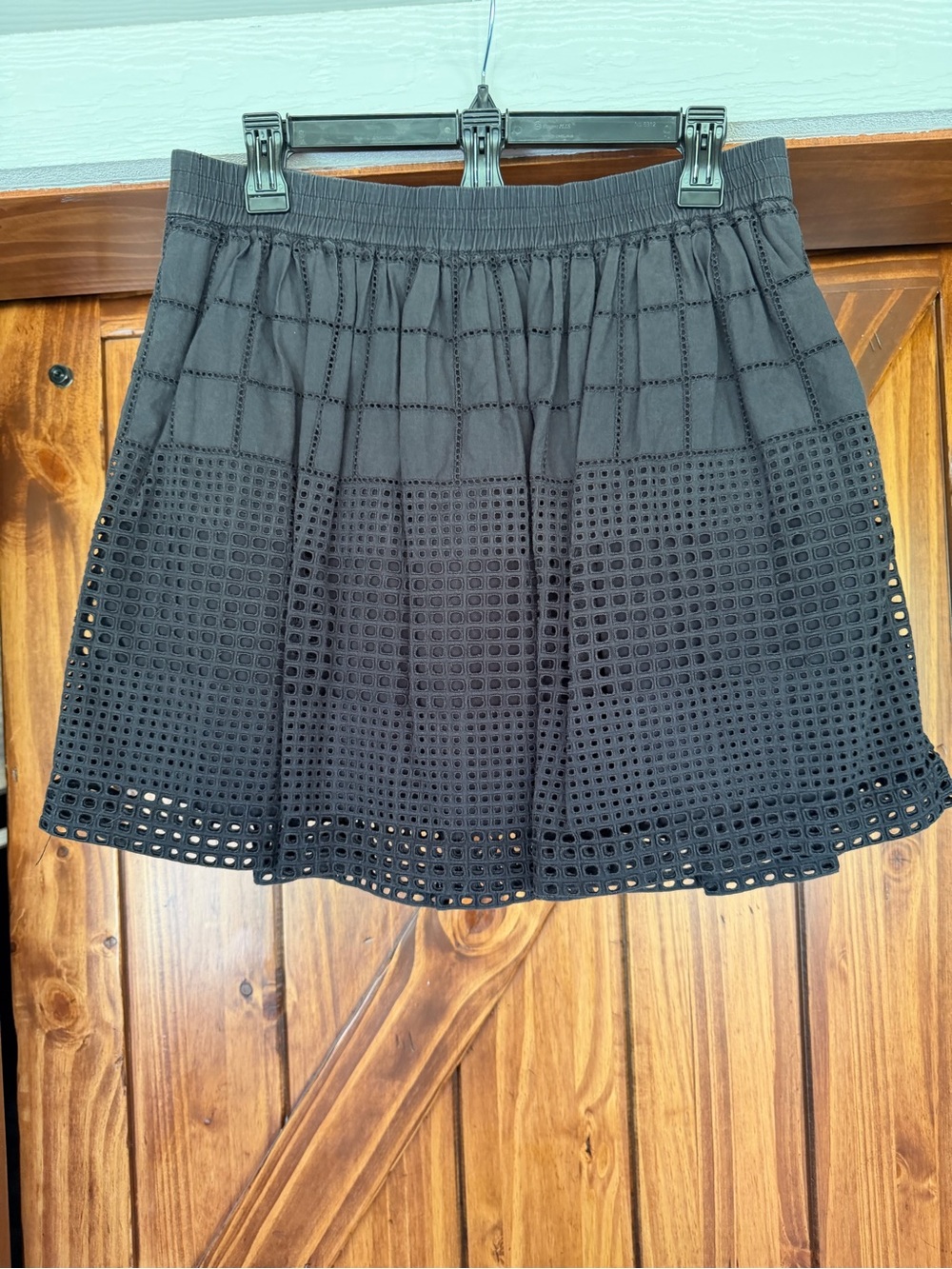Madewell Black Eyelet Circle Skirt